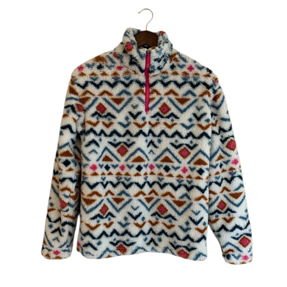 Eddie Bauer 1/4 zip‎ aztec fleece pullover size small southwestern fall winter